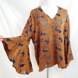 & Other Stories Blouse Top Silk Embroidered 12